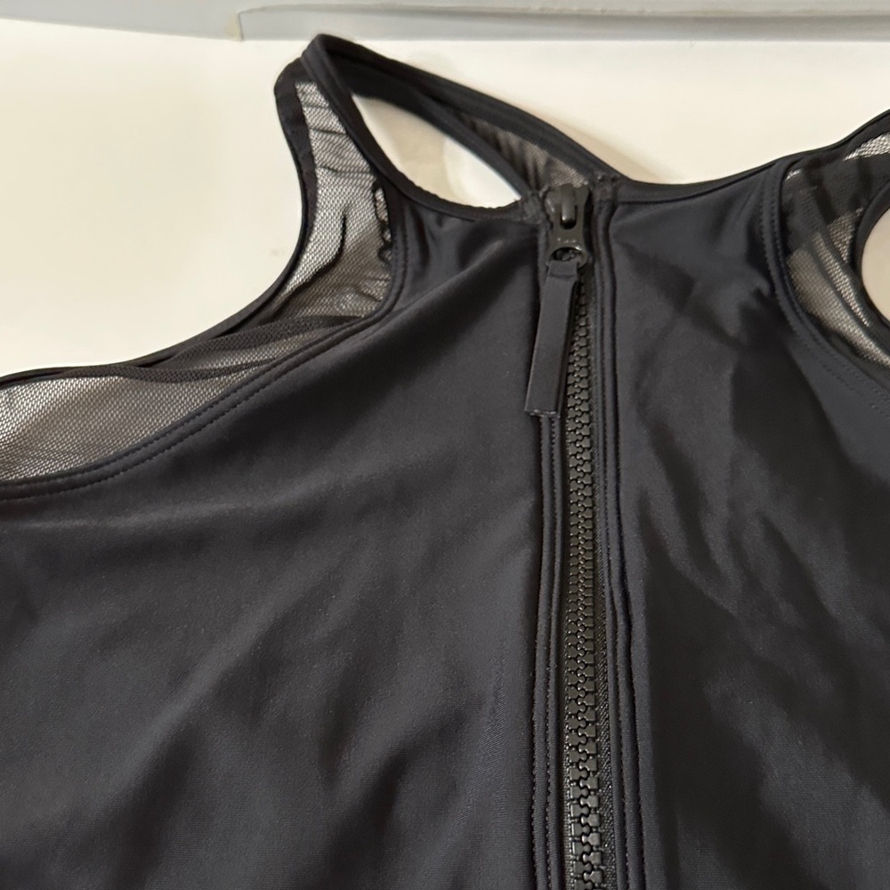 Speedo Women's Swimsuit One Piece Power Flex Mesh Half Zip - Picture 9 of 11